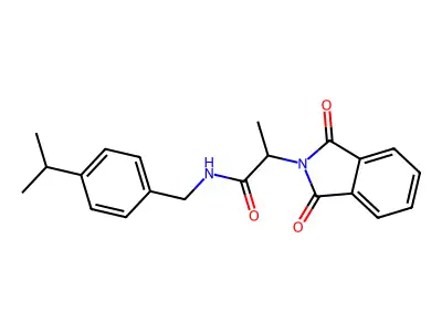 2-(1,3-dioxoisoindol-2-yl)-N-[(4-propan-2-ylphenyl)methyl]propanamide structure