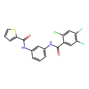 Thiophene-2-carboxamide, N-[3-(2-chloro-4,5-difluorobenzoylamino)phenyl]- structure