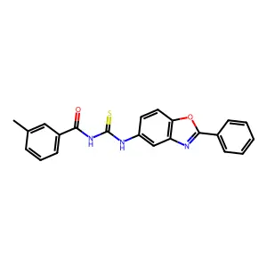 3-methyl-N-[(2-phenyl-1,3-benzoxazol-5-yl)carbamothioyl]benzamide structure