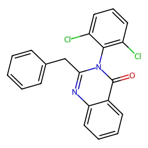 2-benzyl-3-(2,6-dichlorophenyl)quinazolin-4(3H)-one structure