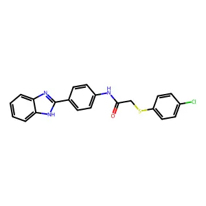 N-[4-(1H-benzimidazol-2-yl)phenyl]-2-(4-chlorophenyl)sulfanylacetamide structure