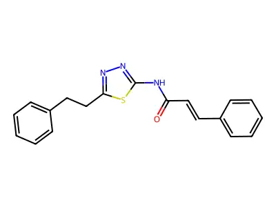 N-(5-phenethyl-1,3,4-thiadiazol-2-yl)cinnamamide structure