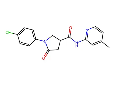 1-(4-chlorophenyl)-N-(4-methylpyridin-2-yl)-5-oxopyrrolidine-3-carboxamide structure