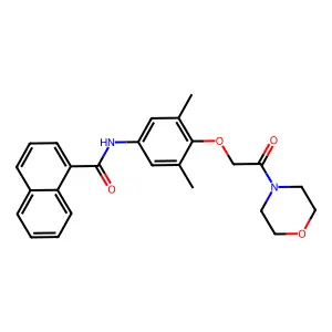N-[3,5-dimethyl-4-(2-morpholin-4-yl-2-oxoethoxy)phenyl]naphthalene-1-carboxamide structure