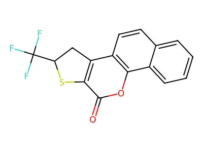 2-(trifluoromethyl)-2,3-dihydro-11H-benzo[h]thieno[2,3-c]chromen-11-one structure