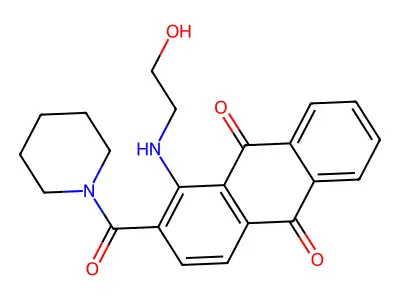 1-(2-Hydroxyethylamino)-2-(piperidine-1-carbonyl)anthracene-9,10-dione structure