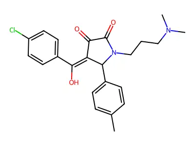 4-(4-chlorobenzoyl)-1-[3-(dimethylamino)propyl]-3-hydroxy-5-(4-methylphenyl)-2,5-dihydro-1H-pyrrol-2-one structure