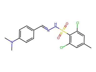 (E)-2,6-dichloro-N'-(4-(dimethylamino)benzylidene)-4-methylbenzenesulfonohydrazide structure
