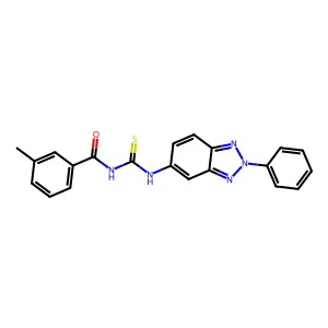 3-methyl-N-[(2-phenylbenzotriazol-5-yl)carbamothioyl]benzamide structure
