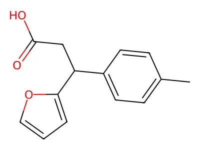 3-(Furan-2-yl)-3-(4-methylphenyl)propanoic acid structure