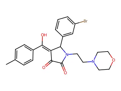 5-(3-bromophenyl)-3-hydroxy-4-(4-methylbenzoyl)-1-[2-(morpholin-4-yl)ethyl]-2,5-dihydro-1H-pyrrol-2-one structure