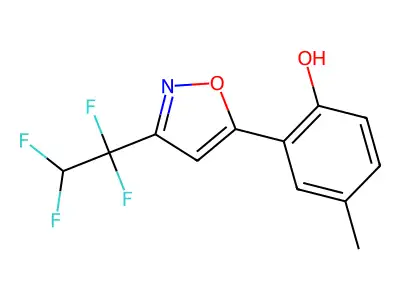 4-Methyl-2-[3-(1,1,2,2-tetrafluoroethyl)-1,2-oxazol-5-yl]phenol structure