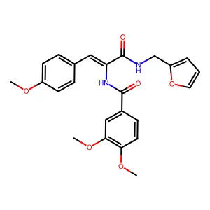 N-[(Z)-3-(furan-2-ylmethylamino)-1-(4-methoxyphenyl)-3-oxoprop-1-en-2-yl]-3,4-dimethoxybenzamide structure