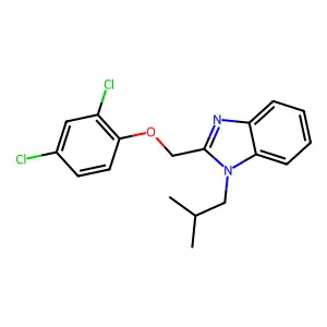 2-((2,4-dichlorophenoxy)methyl)-1-isobutyl-1H-benzo[d]imidazole structure