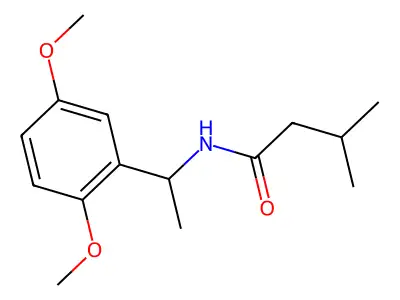 N-[1-(2,5-dimethoxyphenyl)ethyl]-3-methylbutanamide structure