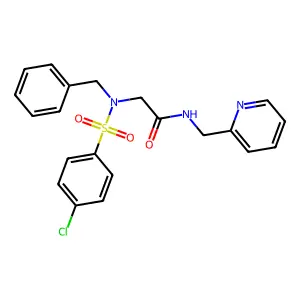 2-[benzyl-(4-chlorophenyl)sulfonylamino]-N-(pyridin-2-ylmethyl)acetamide structure