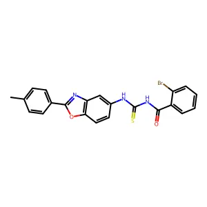 2-bromo-N-[[2-(4-methylphenyl)-1,3-benzoxazol-5-yl]carbamothioyl]benzamide structure