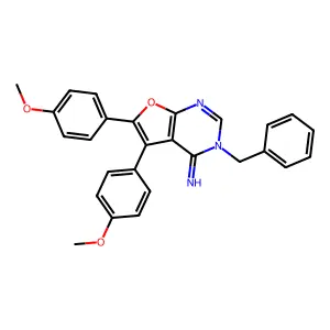 3-Benzyl-5,6-bis(4-methoxyphenyl)furo[2,3-d]pyrimidin-4-imine structure