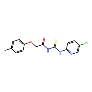 N-[(5-chloropyridin-2-yl)carbamothioyl]-2-(4-methylphenoxy)acetamide structure