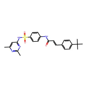 (E)-3-(4-tert-butylphenyl)-N-[4-[(2,6-dimethylpyrimidin-4-yl)sulfamoyl]phenyl]prop-2-enamide structure