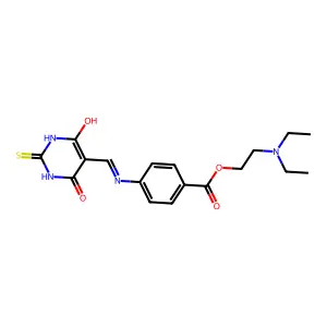 2-(diethylamino)ethyl 4-(((4,6-dioxo-2-thioxotetrahydropyrimidin-5(2H)-ylidene)methyl)amino)benzoate structure