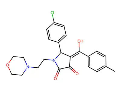 5-(4-chlorophenyl)-3-hydroxy-4-(4-methylbenzoyl)-1-[2-(morpholin-4-yl)ethyl]-2,5-dihydro-1H-pyrrol-2-one structure