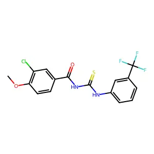 3-chloro-4-methoxy-N-[[3-(trifluoromethyl)phenyl]carbamothioyl]benzamide structure