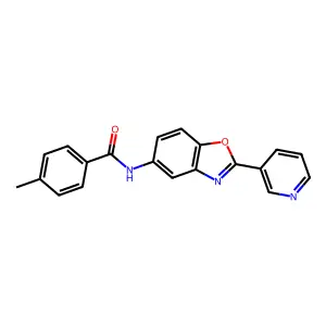 4-methyl-N-(2-pyridin-3-yl-1,3-benzoxazol-5-yl)benzamide structure