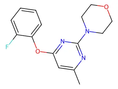 4-[4-(2-Fluorophenoxy)-6-methylpyrimidin-2-yl]morpholine structure