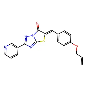 (5Z)-5-[(4-prop-2-enoxyphenyl)methylidene]-2-pyridin-3-yl-[1,3]thiazolo[3,2-b][1,2,4]triazol-6-one structure