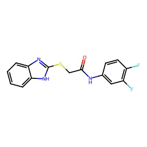 2-(1H-benzimidazol-2-ylsulfanyl)-N-(3,4-difluorophenyl)acetamide structure