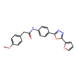 N-[4-[5-(furan-2-yl)-1,3,4-oxadiazol-2-yl]phenyl]-2-(4-methoxyphenyl)acetamide structure