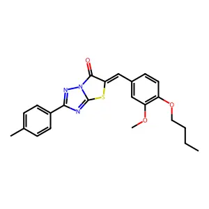 (5Z)-5-[(4-butoxy-3-methoxyphenyl)methylidene]-2-(4-methylphenyl)-[1,3]thiazolo[3,2-b][1,2,4]triazol-6-one structure