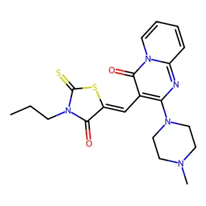 2-(4-METHYL-1-PIPERAZINYL)-3-[(E)-(4-OXO-3-PROPYL-2-THIOXO-1,3-THIAZOLIDIN-5-YLIDENE)METHYL]-4H-PYRIDO[1,2-A]PYRIMIDIN-4-ONE structure