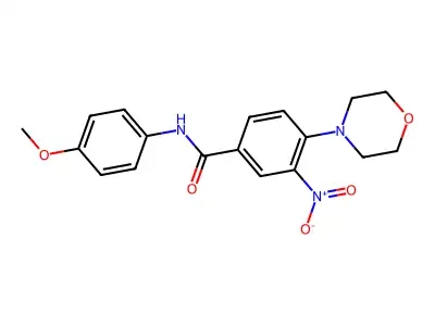 N-(4-methoxyphenyl)-4-morpholin-4-yl-3-nitrobenzamide structure
