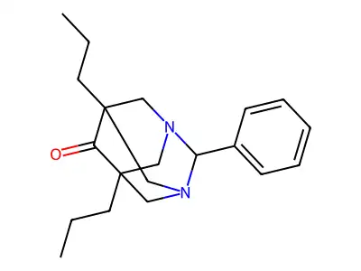 2-Phenyl-5,7-dipropyl-1,3-diazatricyclo[3.3.1.1~3,7~]decan-6-one structure