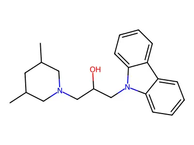 1-(9H-carbazol-9-yl)-3-(3,5-dimethylpiperidin-1-yl)propan-2-ol structure