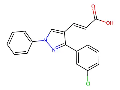 3-[3-(3-chlorophenyl)-1-phenyl-1H-pyrazol-4-yl]prop-2-enoic acid structure