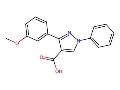3-(3-methoxyphenyl)-1-phenyl-1H-pyrazole-4-carboxylic acid structure