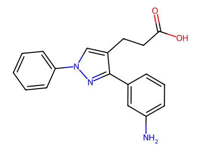 3-(3-Aminophenyl)-1-phenyl-1H-pyrazole-4-propanoic acid structure