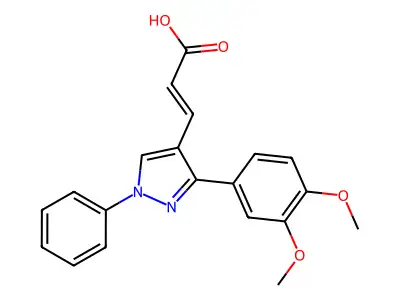 (Z)-3-[3-(3,4-dimethoxyphenyl)-1-phenylpyrazol-4-yl]prop-2-enoic acid structure