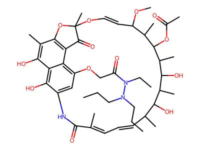 Rifamycin B dipropylethylhydrazide structure