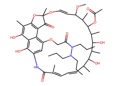 Rifamycin B tripropylhydrazide structure