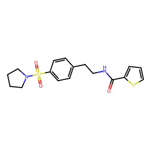 N-(2-(4-(1-Pyrrolidinylsulfonyl)phenyl)ethyl)-2-thiophenecarboxamide structure
