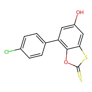 7-(4-Chlorophenyl)-5-hydroxy-1,3-benzoxathiole-2-thione structure
