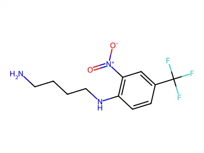 N-[2-nitro-4-(trifluoromethyl)phenyl]butane-1,4-diamine structure