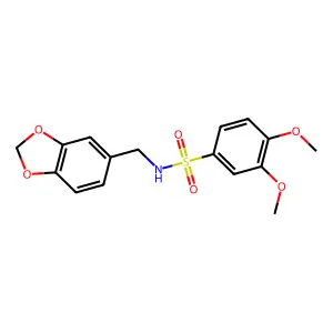 N-(1,3-Benzodioxol-5-ylmethyl)-3,4-dimethoxybenzenesulfonamide structure