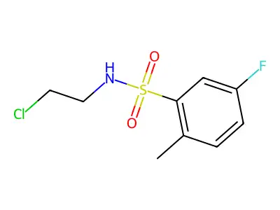 N-(2-chloroethyl)-5-fluoro-2-methylbenzenesulfonamide structure
