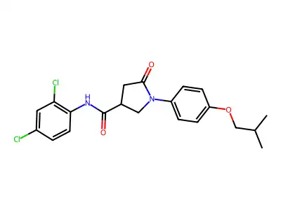 N-(2,4-dichlorophenyl)-1-[4-(2-methylpropoxy)phenyl]-5-oxopyrrolidine-3-carboxamide structure