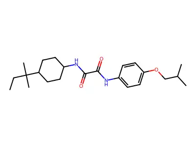 N-[4-(2-methylbutan-2-yl)cyclohexyl]-N'-[4-(2-methylpropoxy)phenyl]oxamide structure